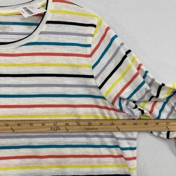 New Lane Bryant Top size 18/20 Colorful Striped Stretch Knit Comfy Pullover - Picture 6 of 8